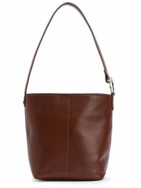 Classic Barbour Cedar Leather Bucket Bag